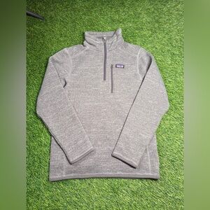 Patagonia Kids Better Sweater 1/4 Zip Fleece Pullover Gray Size L 12